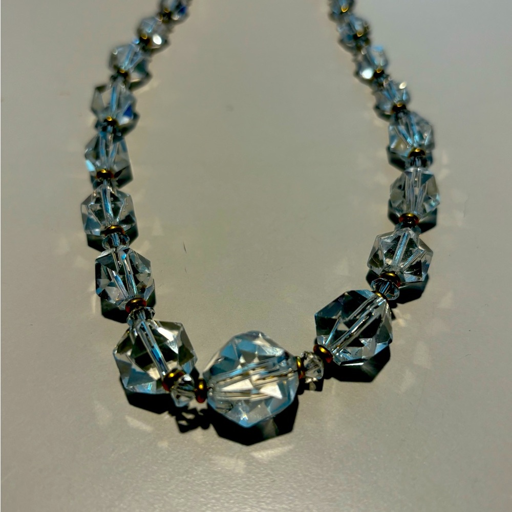 Vintage art deco cut crystal necklace